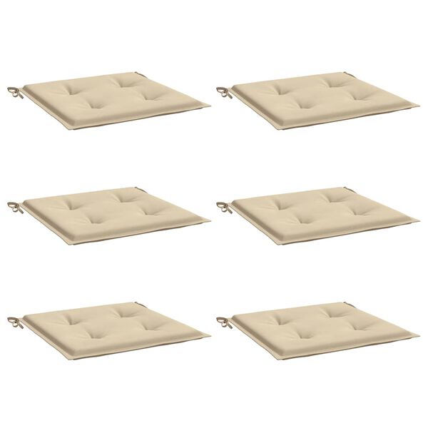 vidaXL Stolsdynor 6 st beige 50x50x4 cm oxfordtyg