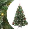 vidaXL Konstgjord julgran med 150 LED-lampor Gr&ouml;n 150 cm PE och PVC