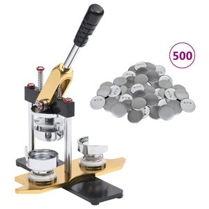 vidaXL Knappmaskin med 500 st knappn&aring;lsdelar 58mm roterbar stans