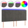 vidaXL S&auml;nggavel LED m&ouml;rkgr&aring; 200x5x118/128 cm sammet