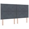 vidaXL LED Box S&auml;ng med huvudgavel M&ouml;rkgr&aring; 180 x 200 cm Sammet