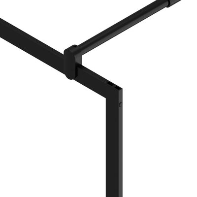 vidaXL Duschvägg med hylla svart 80x195 cm ESG-glas&aluminium