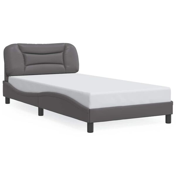 vidaXL Bed Frame without Mattress "Hvar" Grey 100x200 cm Faux Leather