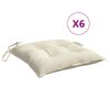 vidaXL Stolsdynor 6 st gr&auml;ddvit 50x50x7 cm oxfordtyg