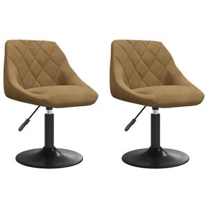 vidaXL Sv&auml;ngbara matsolsstolar 2 pcs Brun 46 x 44 x 77.5 cm Konstl&auml;der