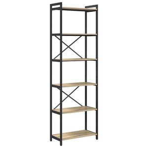 vidaXL Hyllsystem 60 x 30 x 189,5 cm Konstruerat tr&auml; Sonoma-ek