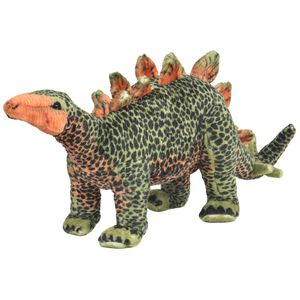 vidaXL St&aring;ende leksak stegosaurus plysch gr&ouml;n och orange XXL