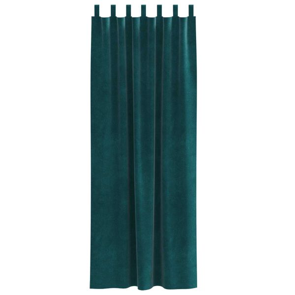 vidaXL M&ouml;rkl&auml;ggningsgardiner 2 pcs M&ouml;rkgr&ouml;n 140 x 225 cm Sammet