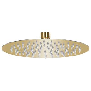 vidaXL Takduschhuvud rostfritt st&aring;l 20 cm rund guld