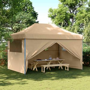 vidaXL Pop-Up hopf&auml;llbart partyt&auml;lt med 4 sidov&auml;ggar beige