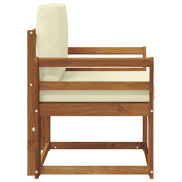 vidaXL Utomhussoffa Massivt akaciatr&auml; och polyester Naturf&auml;rg