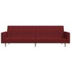vidaXL B&auml;ddsoffa 2-sits med fotpall vinr&ouml;d tyg