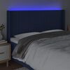 vidaXL Sänggavel LED blå 163x16x118/128 cm tyg