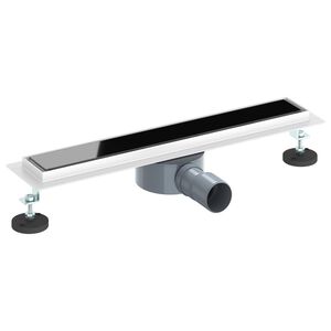 vidaXL Duschavlopp med glaslock och 360&deg; Sifon Svart 50 cm