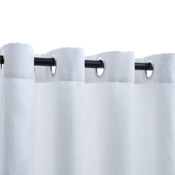 vidaXL M&ouml;rkl&auml;ggningsgardiner med metallringar 2 st gr&aring;vit 140x225 cm