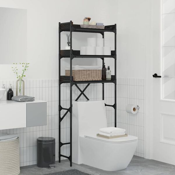 vidaXL Tvättmaskins hylla med hylla 67 x 25 x 163 cm Konstruerat trä