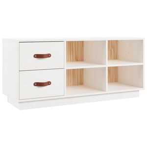 vidaXL Skob&auml;nk vit 100x34x45 cm massiv furu