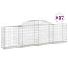 vidaXL Gabioner b&aring;gformade 17 st 300x30x80/100 cm galvaniserat j&auml;rn