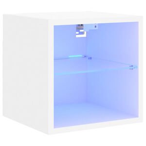 vidaXL V&auml;ggmonterad tv-b&auml;nk LED vit 30x28,5x30 cm