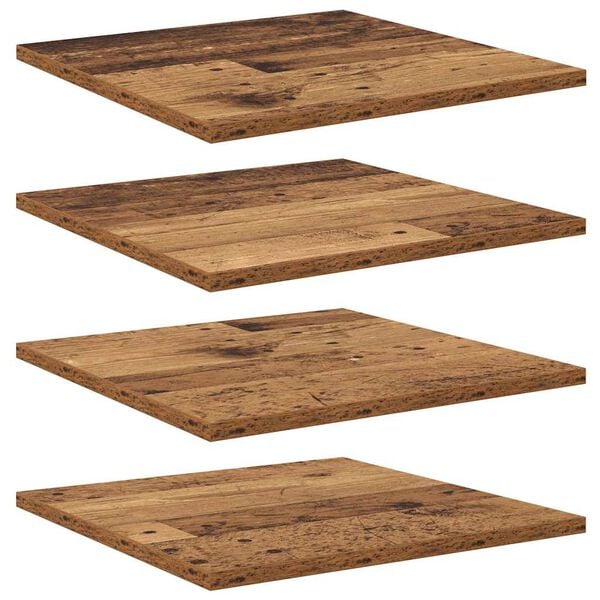 vidaXL Bokhylla Br&auml;da 4 pcs Brun 40 x 40 x 1,5 cm Konstruerat tr&auml;