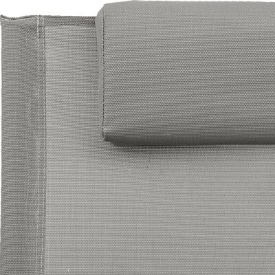 vidaXL Solsäng med kudde svart stål och textilene grå