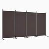 vidaXL Rumsavdelare 4 paneler brun 346x180 cm tyg