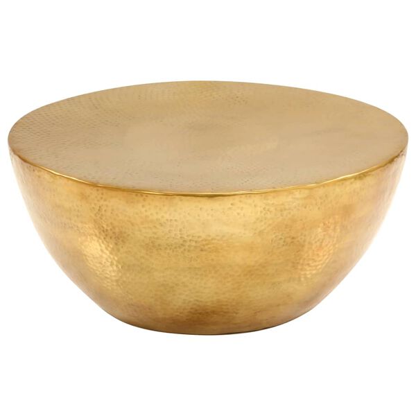 vidaXL Soffbord hamrad aluminium 70x30 cm mässing