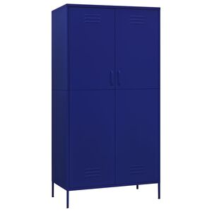 vidaXL Garderob 90x50x180 cm marinbl&aring; st&aring;l