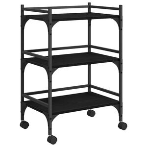 vidaXL K&ouml;ksvagn Svart Ek 50 x 35 x 75.5 cm Konstruerat tr&auml;