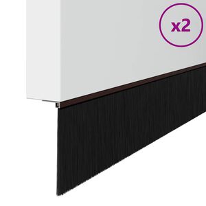 vidaXL Skruvmonterade dörrborsttätningslister 2 pcs Brun 100 cm