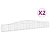 vidaXL Gabioner b&aring;gformade 2 st 400x30x40/60 cm galvaniserat j&auml;rn