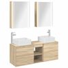 vidaXL Badrumsm&ouml;belset 5 pcs Sonoma-ek Konstruerat tr&auml; och glas