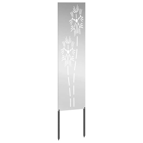 vidaXL Tr&auml;dg&aring;rds integritetssk&auml;rm Silver 32 x 140 cm Galvaniserat st&aring;l