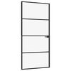 vidaXL Innerd&ouml;rr 93x201,5 cm h&auml;rdat glas och aluminium slim