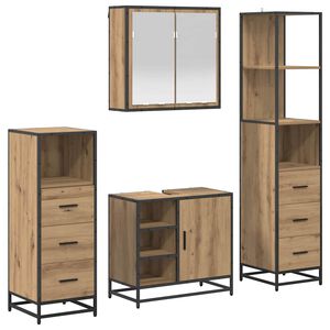 vidaXL Badrumsm&ouml;belset 4 st Artisan Ek 65 x 33 x 60 cm Konstruerat tr&auml;