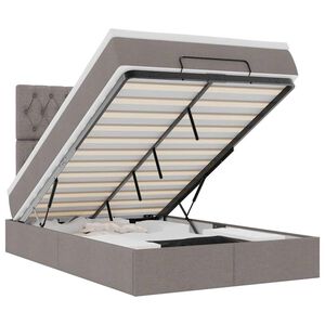 vidaXL Ottoman s&auml;ngram med madrass taupe 120x190 cm tyg