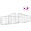 vidaXL Gabion b&aring;gformad 18 st 200x30x40/60 cm galvaniserat j&auml;rn
