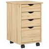 vidaXL Rullande sk&aring;p med hjul Brun 34 x 39 x 56 cm Massivt furu