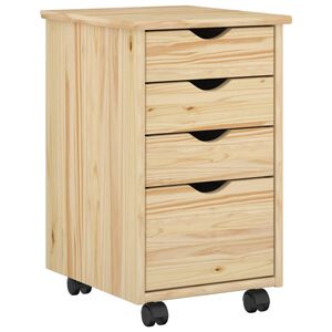 vidaXL Rullande sk&aring;p med hjul Brun 34 x 39 x 56 cm Massivt furu