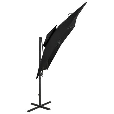 vidaXL Frihängande parasoll med ventilation 250x250 cm svart