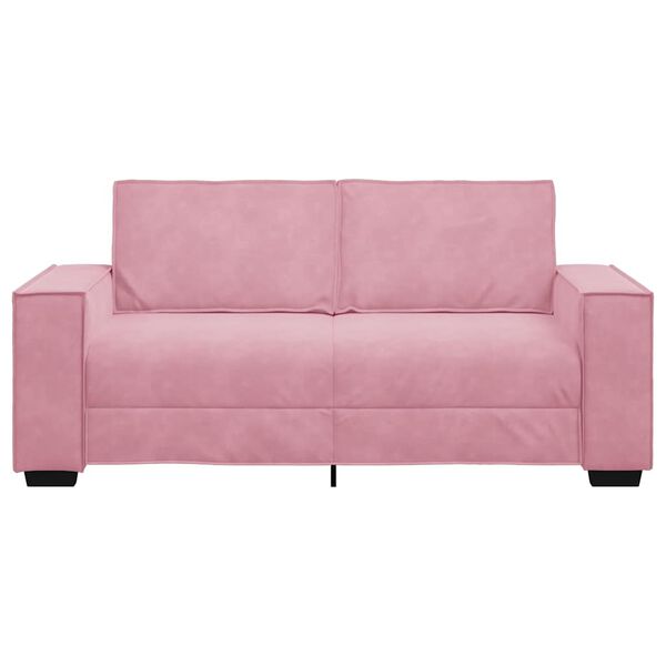 vidaXL Soffa 2-sits rosa 180x78x84 cm sammet
