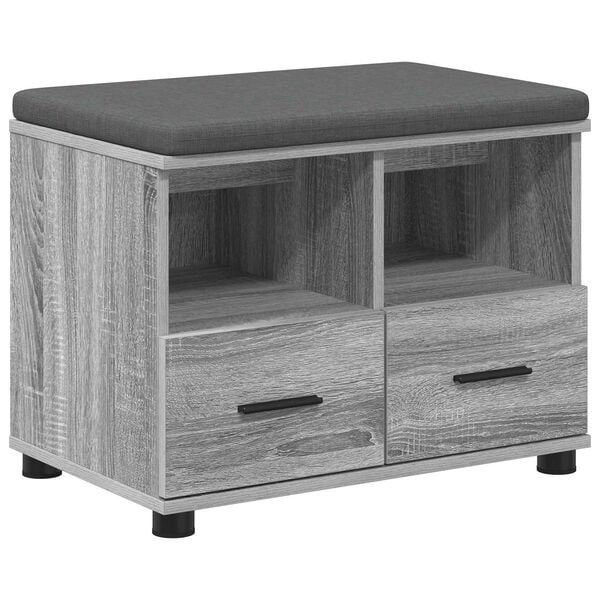 vidaXL Hallb&auml;nk Gr&aring; Sonoma 60 x 38 x 46 cm Sp&aring;nskiva och kl&auml;dfabric