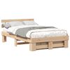 vidaXL S&auml;ngram med huvudgavel Brun 135 x 190 cm Massiv furu