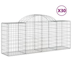 vidaXL Gabioner b&aring;gformade 30 st 200x50x80/100 cm galvaniserat j&auml;rn