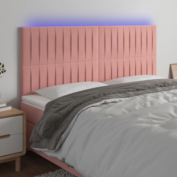 vidaXL S&auml;nggavel LED rosa 180x5x118/128 cm sammet