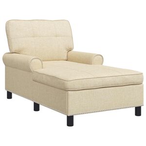 vidaXL Chaise Lounge Kr&auml;m tyg 91 x 157 x 91 cm
