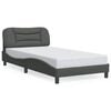 vidaXL Bed Frame without Mattress "Hvar" Dark Grey 100x200 cm Fabric