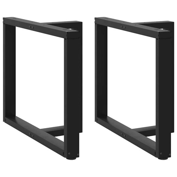 vidaXL Matbordsben T-formade 2 st svarta 100x35x(72-73) cm st&aring;l