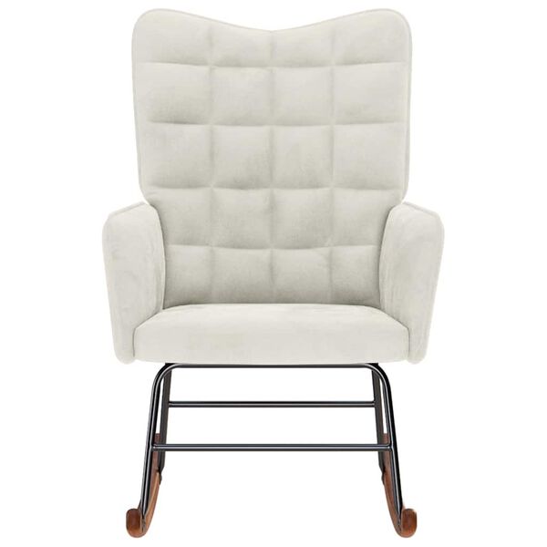 vidaXL Gungstol gr&auml;ddvit sammet