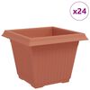 vidaXL Kvadratisk Blomkruka 24 pcs Murgr&ouml;n 28,5 x 28,5 x 22 cm Plast